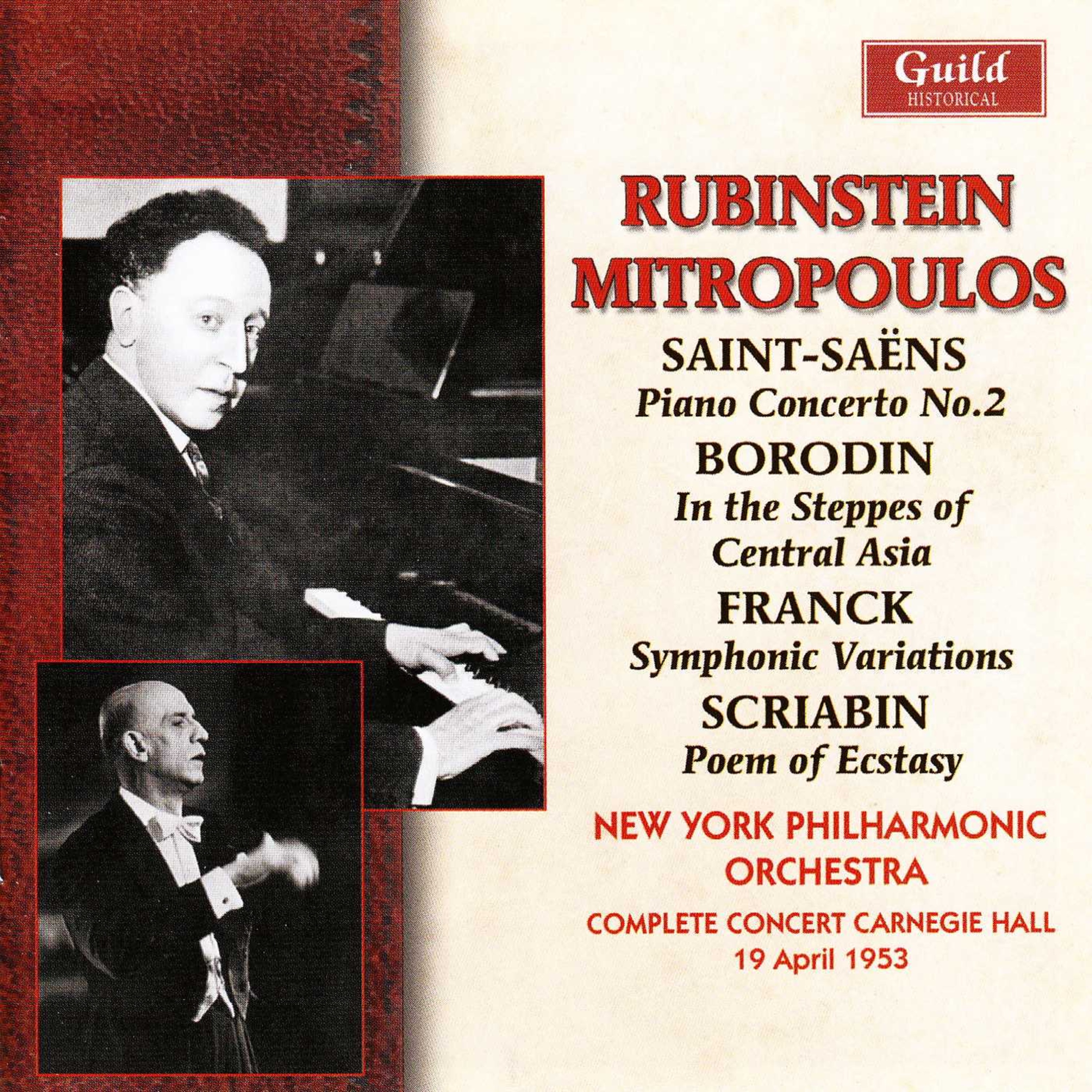 Rubinstein & Mitropoulos - Carnegie Hall 1953 (Live) album cover