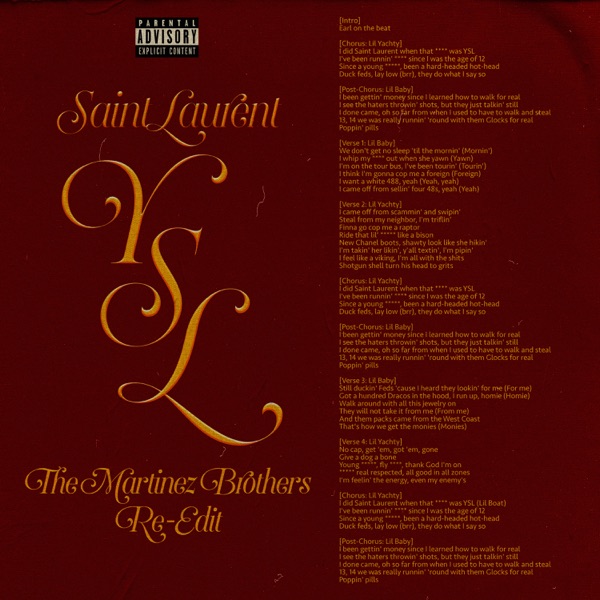 SaintLaurentYSL (feat. Lil Baby) [The Martinez Brothers Re-Edit] - Single album cover