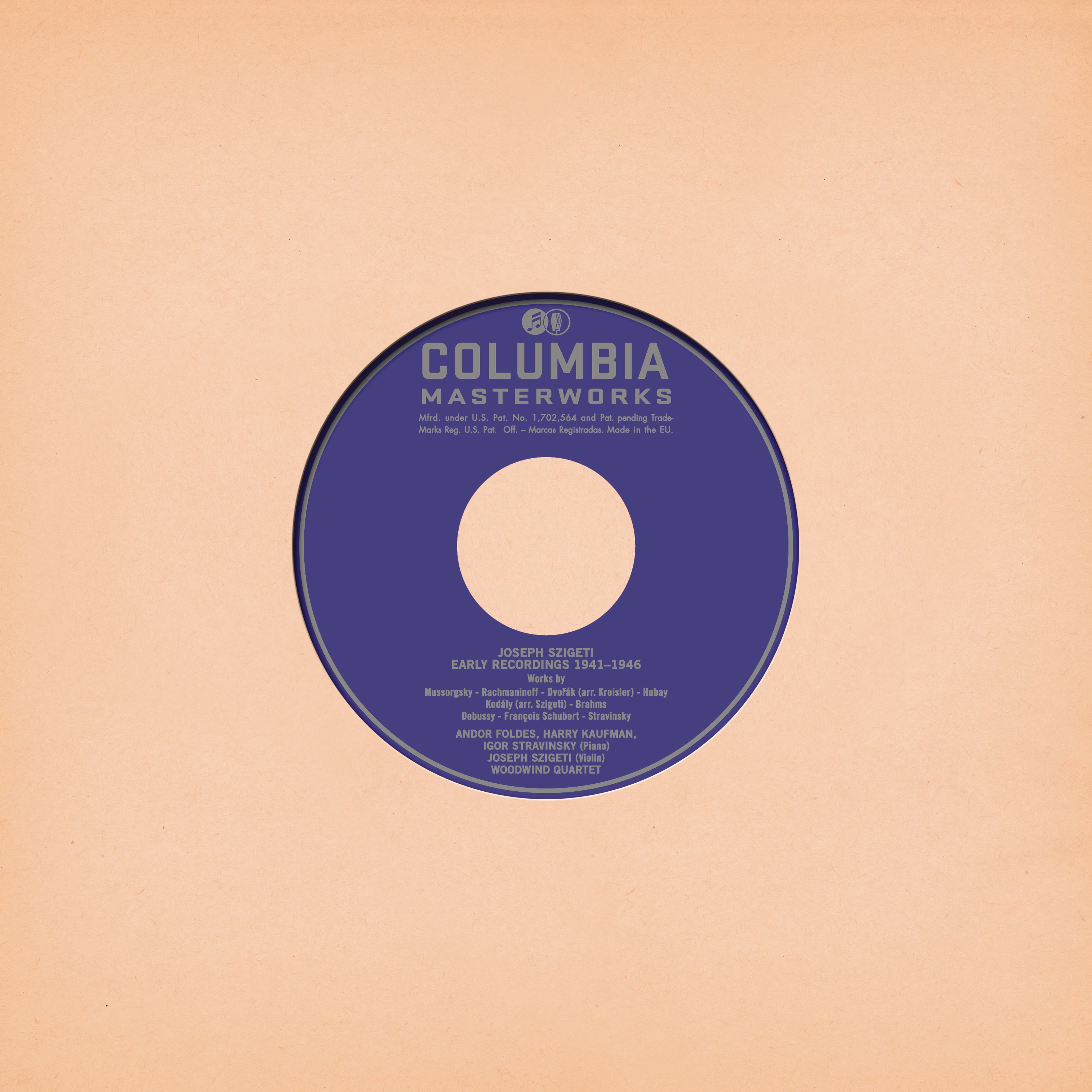 Joseph Szigeti Plays Mussorgsky, Dvorak, Hubay, Kodaly, Brahms, Debussy, Schubert & Stravinsky (Rema album cover