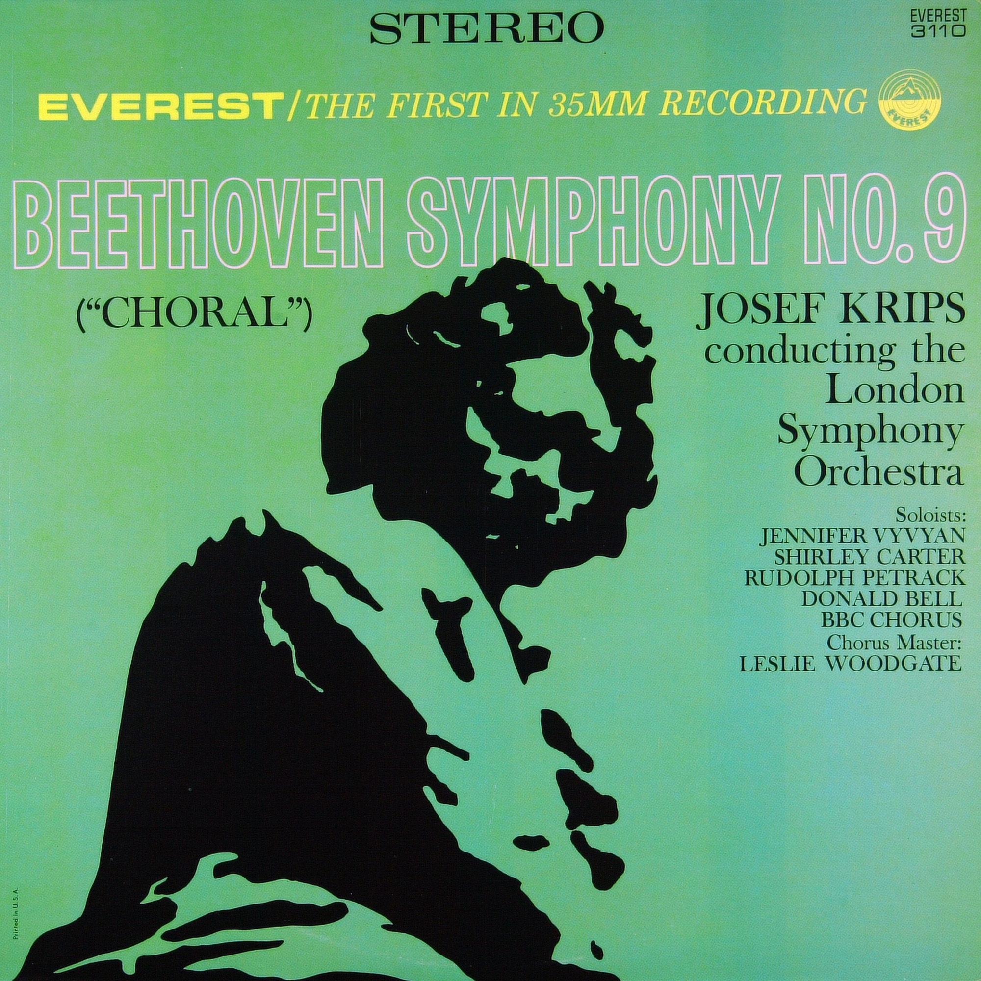 Beethoven: Symphony No. 9 in D Minor, Op. 125 "Choral" (Transferred from the Original Everest Record album cover