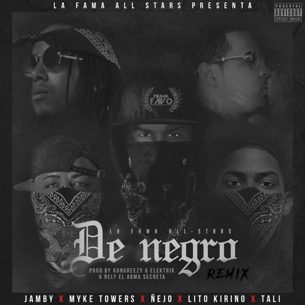 De Negro (Remix) [feat. Myke Towers, Ñejo, Lito Kirino & Tali] - Single album cover