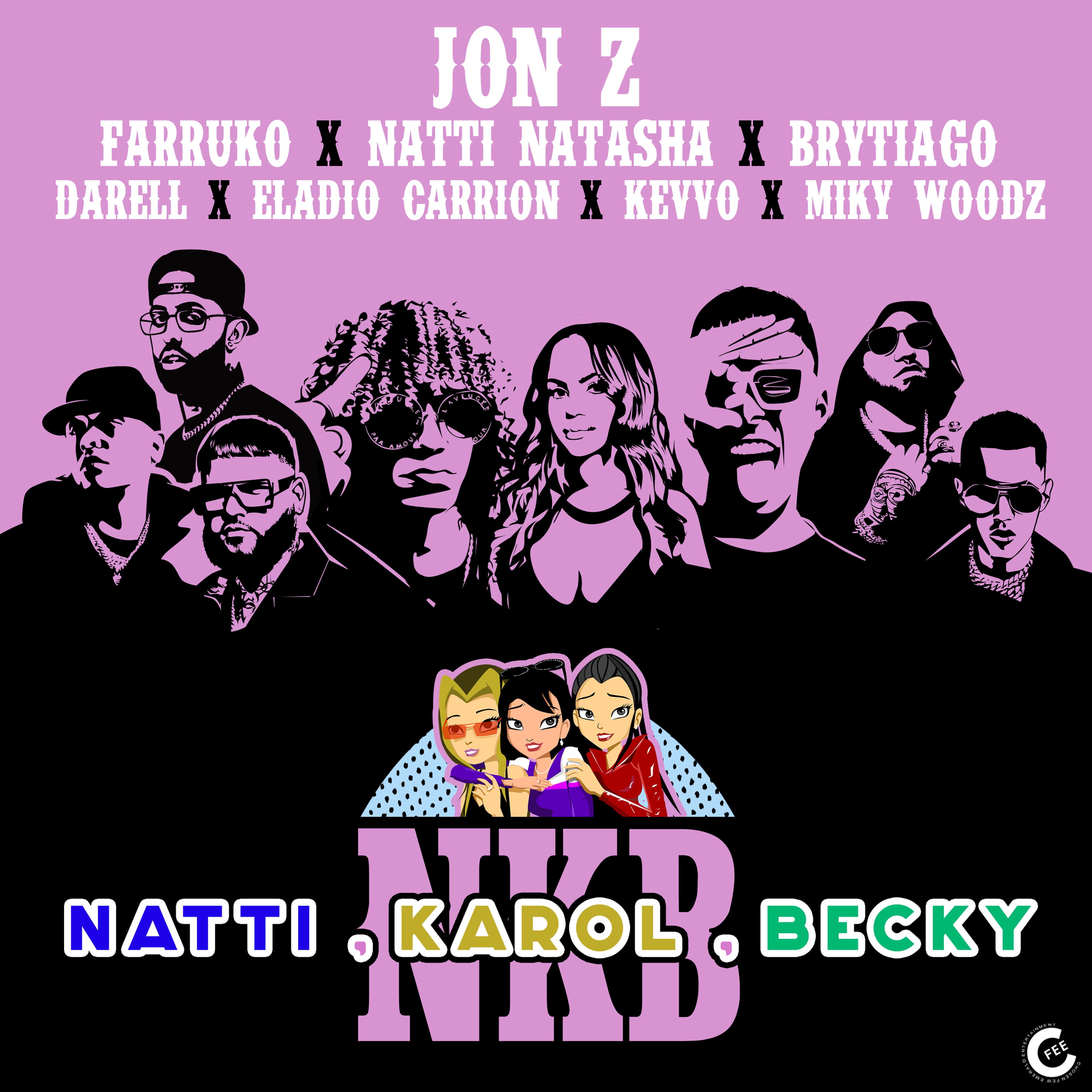 Natti, Karol, Becky (feat. KEVVO, Brytiago, Darell, Eladio Carrión & Miky Woodz) [Remix] - Single album cover