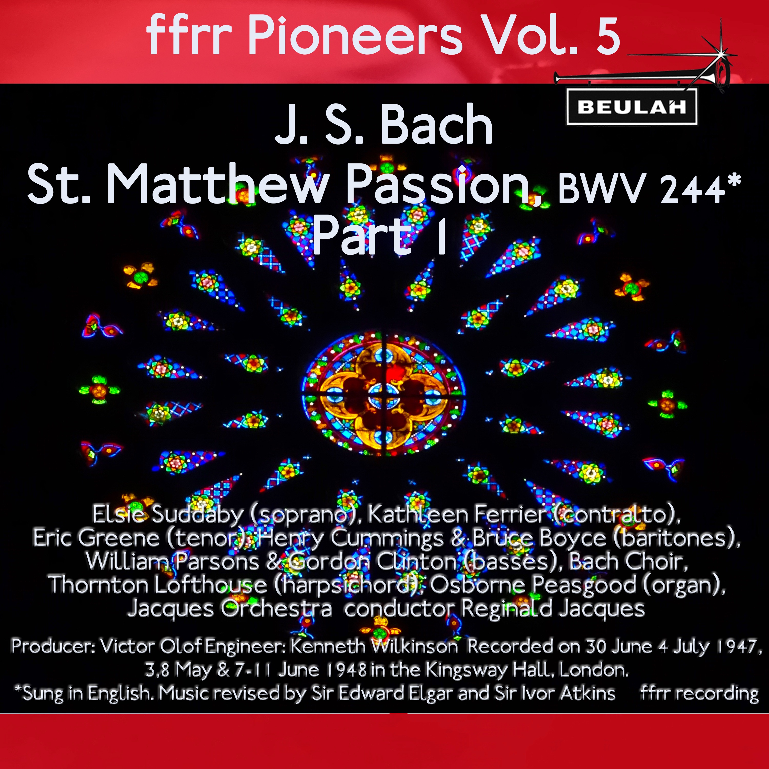 Ffrr Pioneers, Vol. 5: J. S. Bach - St. Matthew Passion, BWV 244, Pt. 1 album cover