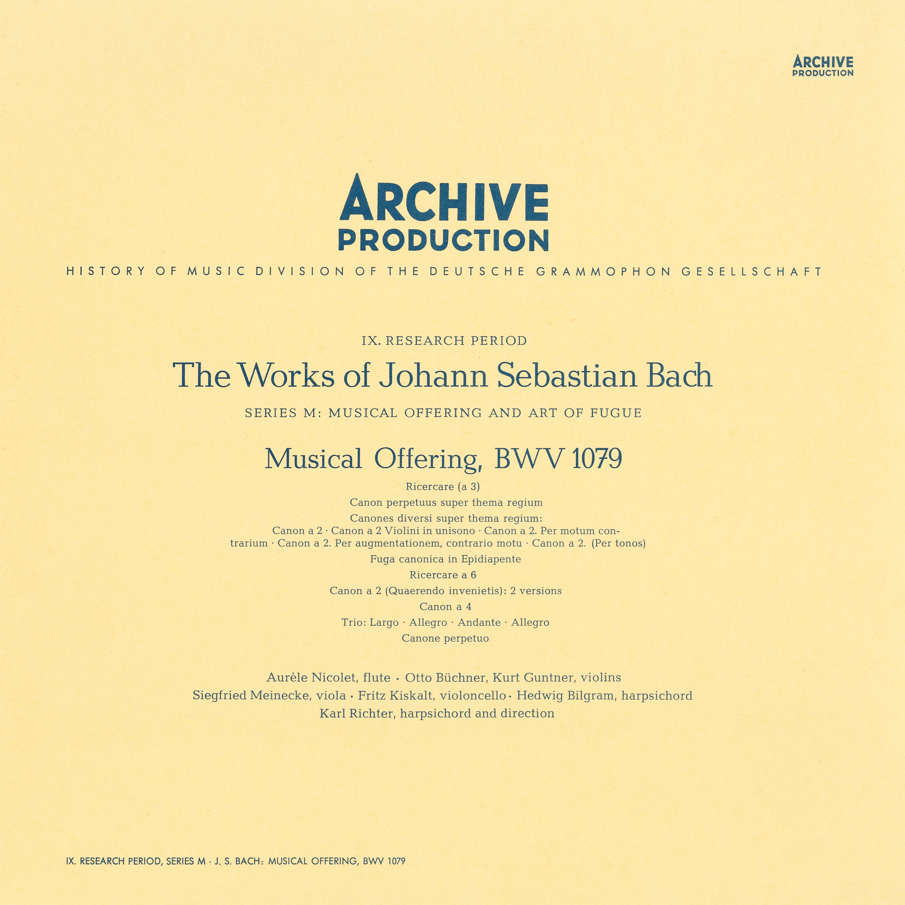 Bach: Musical Offering, BWV 1079 album cover