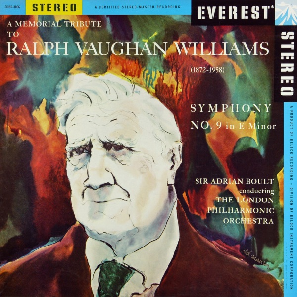 A Memorial Tribute to Ralph Vaughan Williams: Symphony No. 9 (Transferred from the Original Everest  album cover