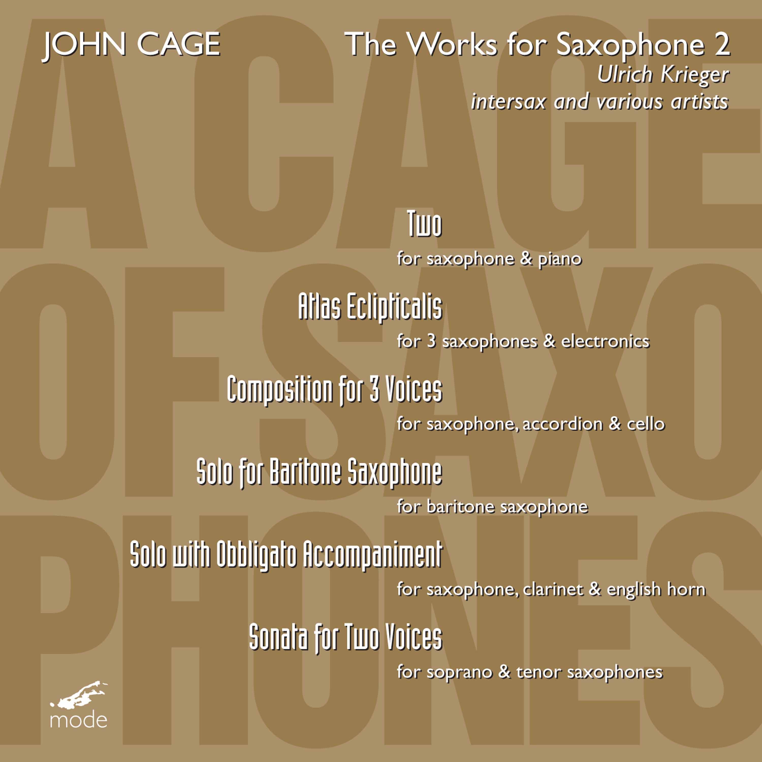 Cage: A Cage of Saxophones, Vol. 2 album cover