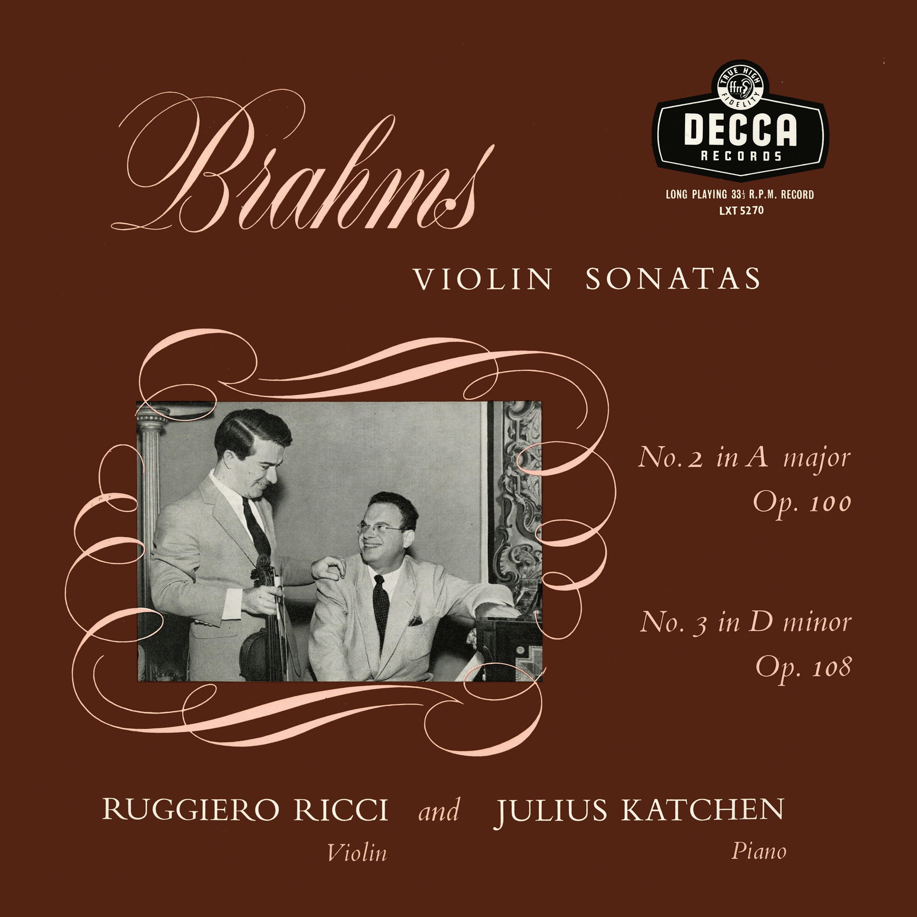 Brahms: Violin Sonata No. 2; Violin Sonata No. 3 (Ruggiero Ricci: Complete Decca Recordings, Vol. 17 album cover