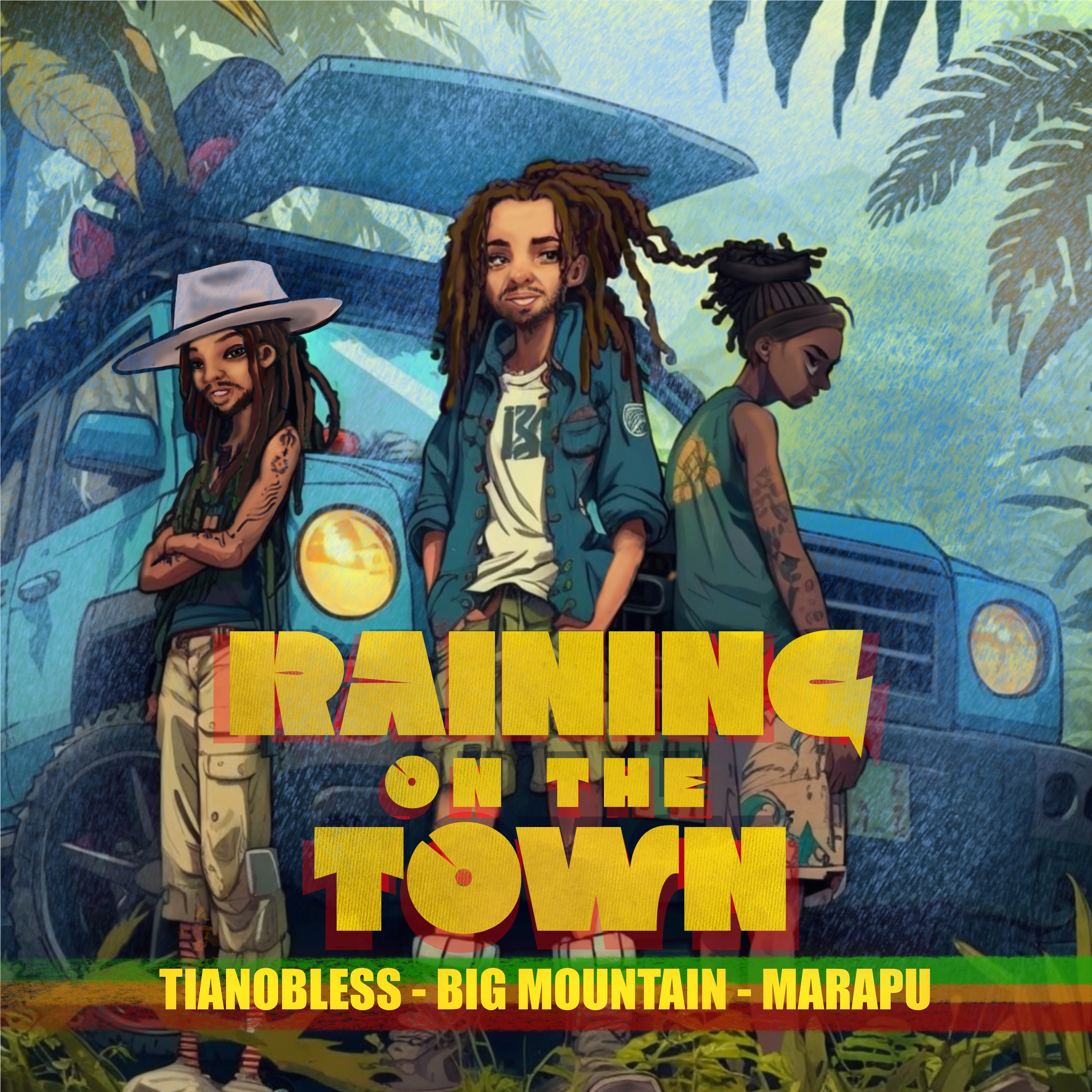 Raining on the town - Single album cover
