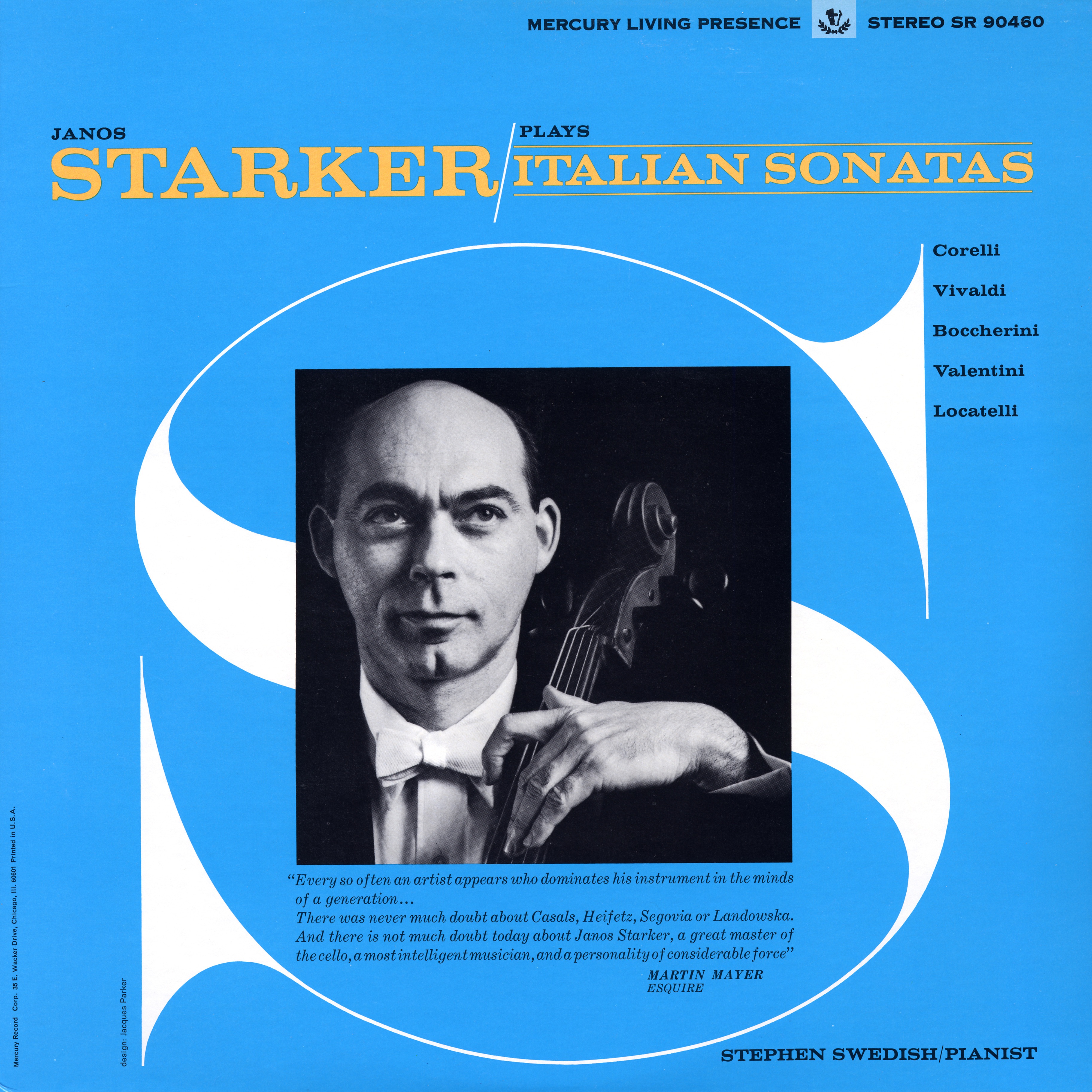 Starker Plays Italian Sonatas (The Mercury Masters, Vol. 8) album cover