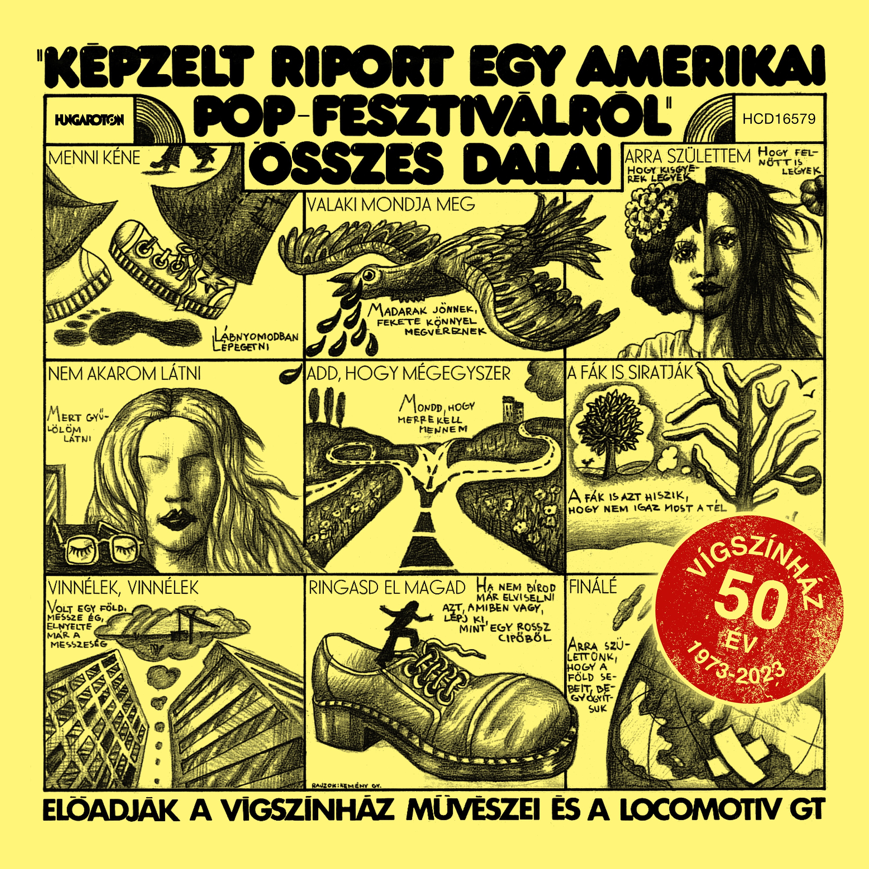 „Képzelt riport egy amerikai popfesztiválról” (feat. Vígszínház együttese, Béla Ernyei, Eva Almasi,  album cover