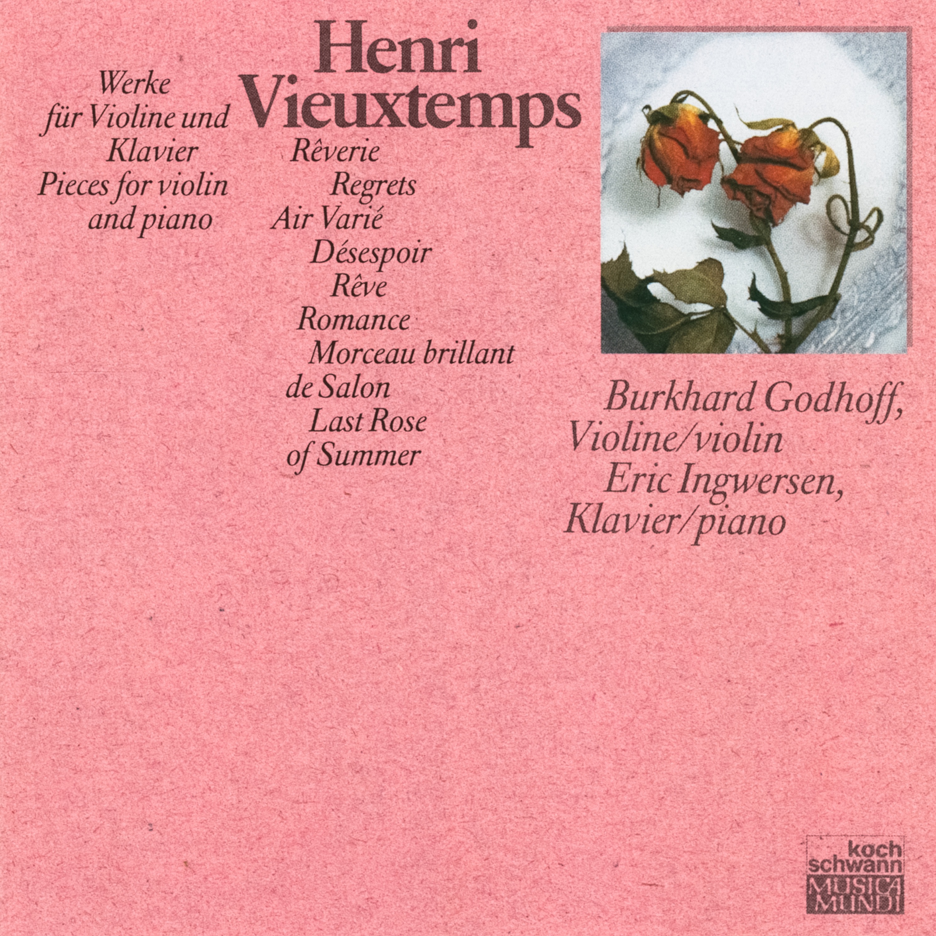 Henri Vieuxtemps: Pieces For Violin And Piano album cover
