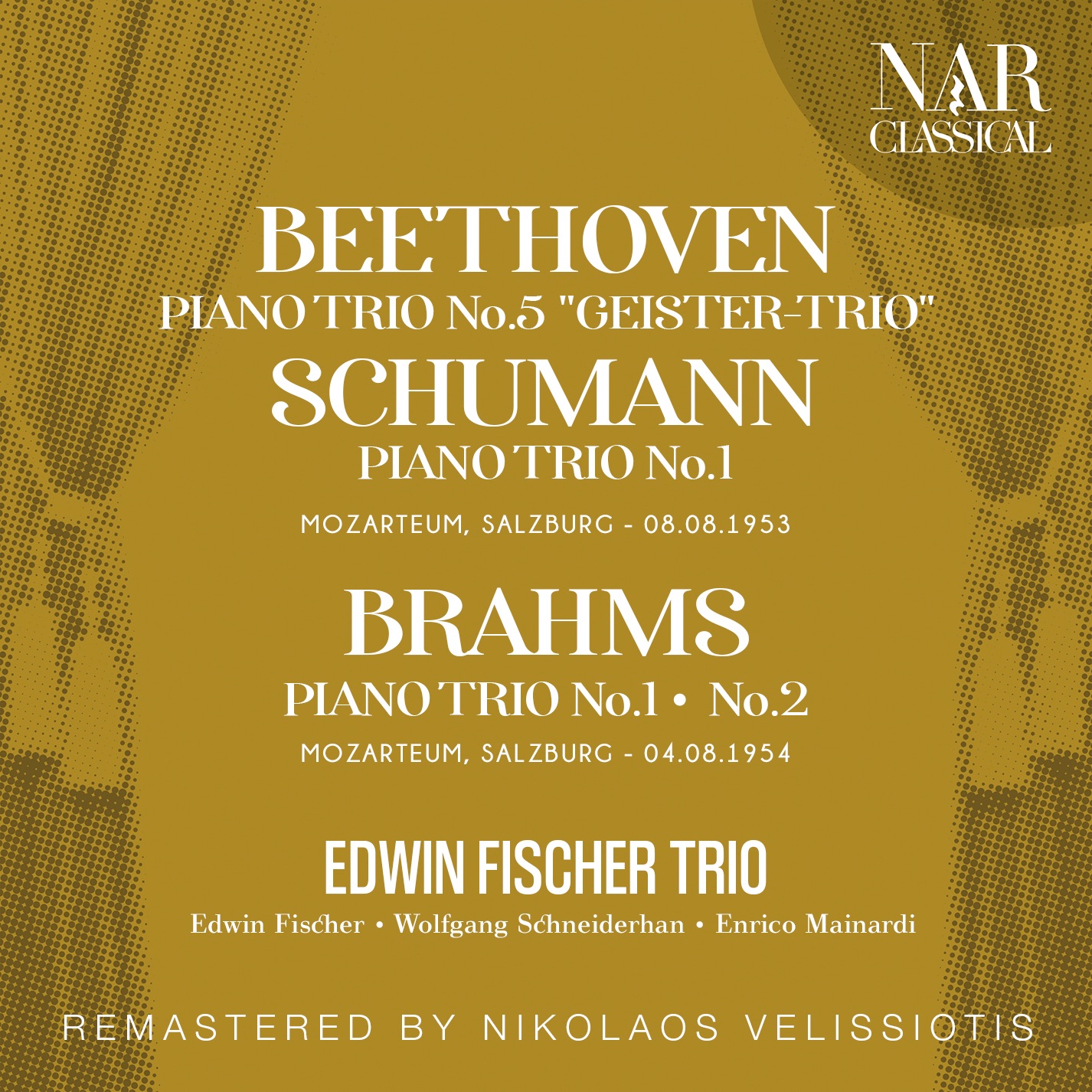 BEETHOVEN: PIANO TRIO No. 5 "GEISTER-TRIO"; SCHUMANN: PIANO TRIO No. 1; BRAHMS: PIANO TRIO No. 1; No album cover