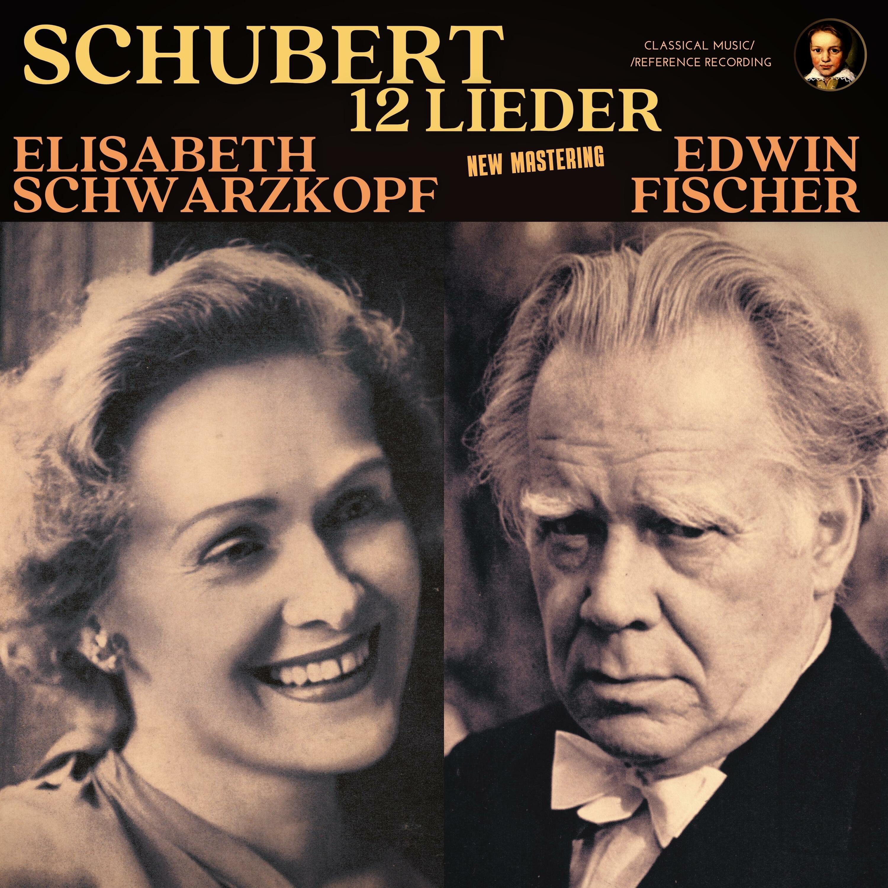 Schubert: 12 Lieder by Elisabeth Schwarzkopf and Edwin Fischer album cover