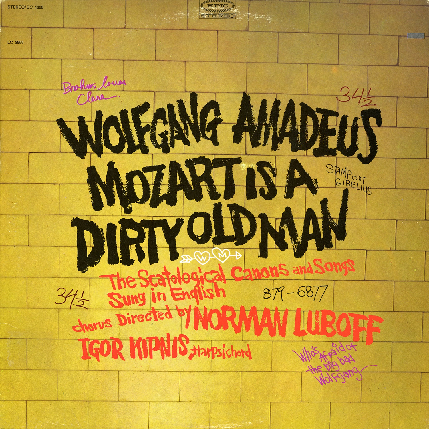Wolfgang Amadeus Mozart Is a Dirty Old Man (The Scatological Canons and Songs - Sung In English) album cover