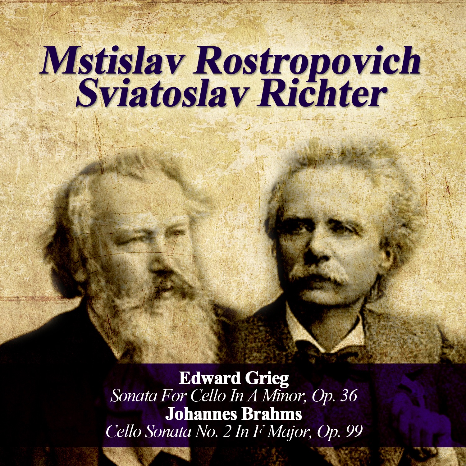 Edward Grieg: Sonata For Cello In A Minor, Op. 36 - Johannes Brahms: Cello Sonata No. 2 In F Major,  album cover
