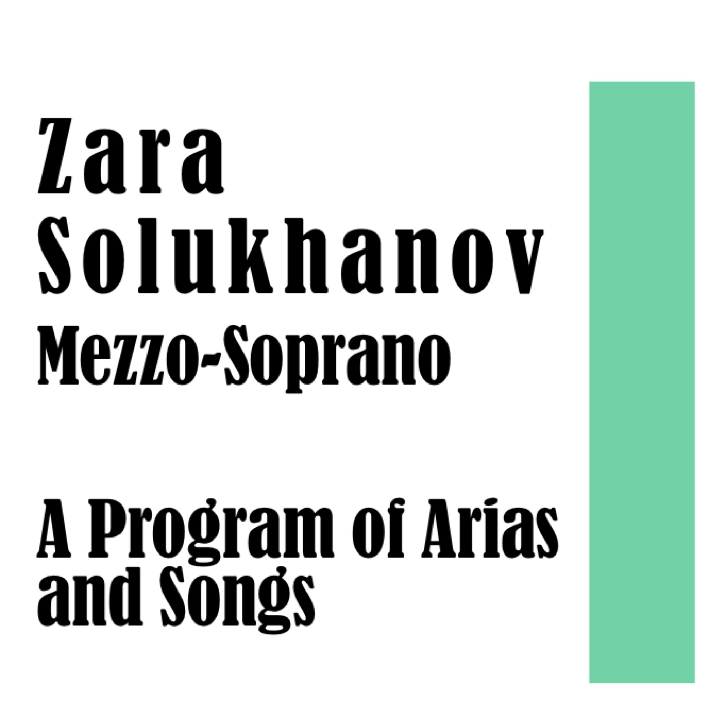 Zara Solukhanov: A Program of Arias and Songs album cover