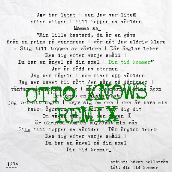 Din tid kommer (Otto Knows Remix) - Single album cover