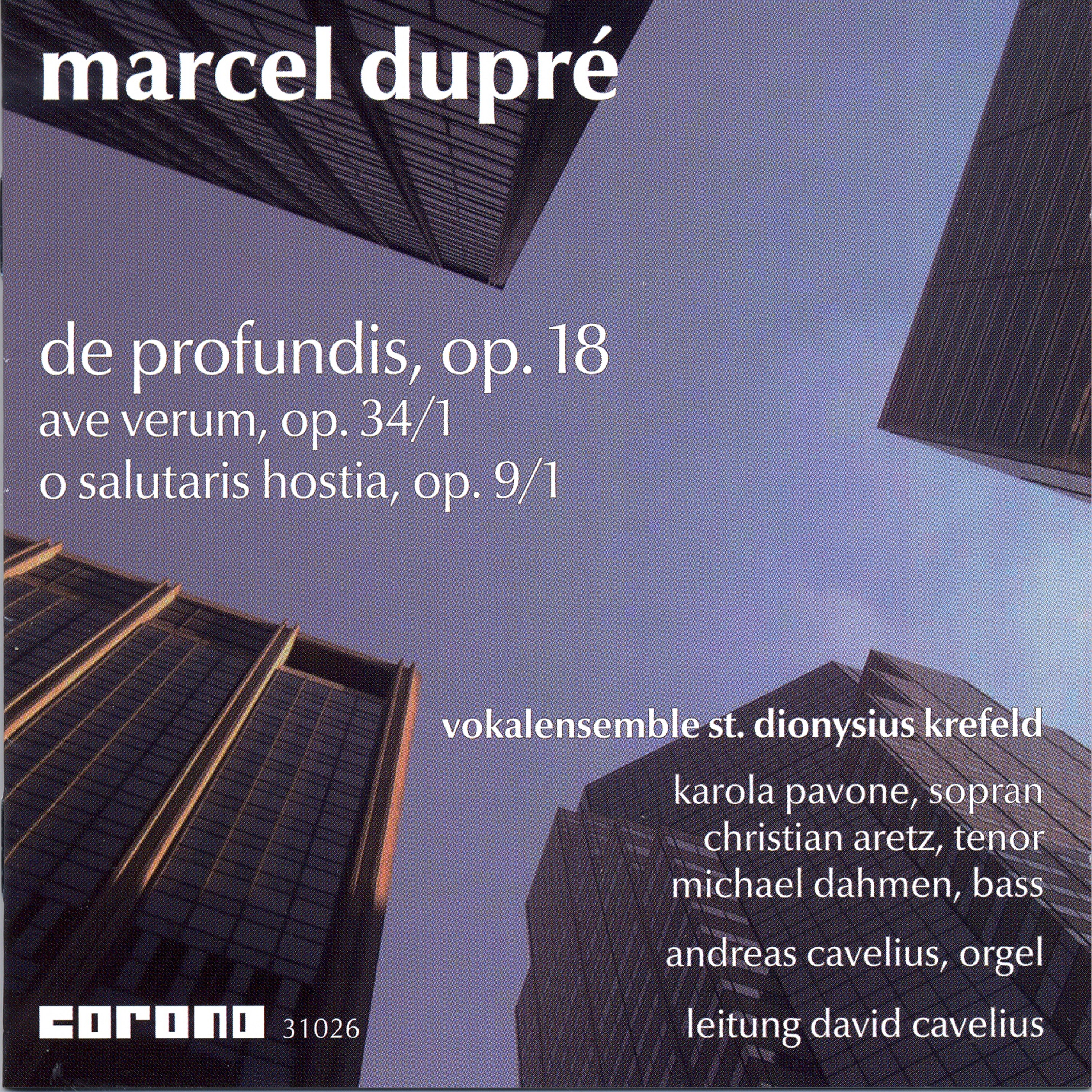 Dupré: De Profundis, Op. 18, Ave Verum, Op. 34 No. 1, O Salutaris Hostia, Op. 9 No. 1 album cover