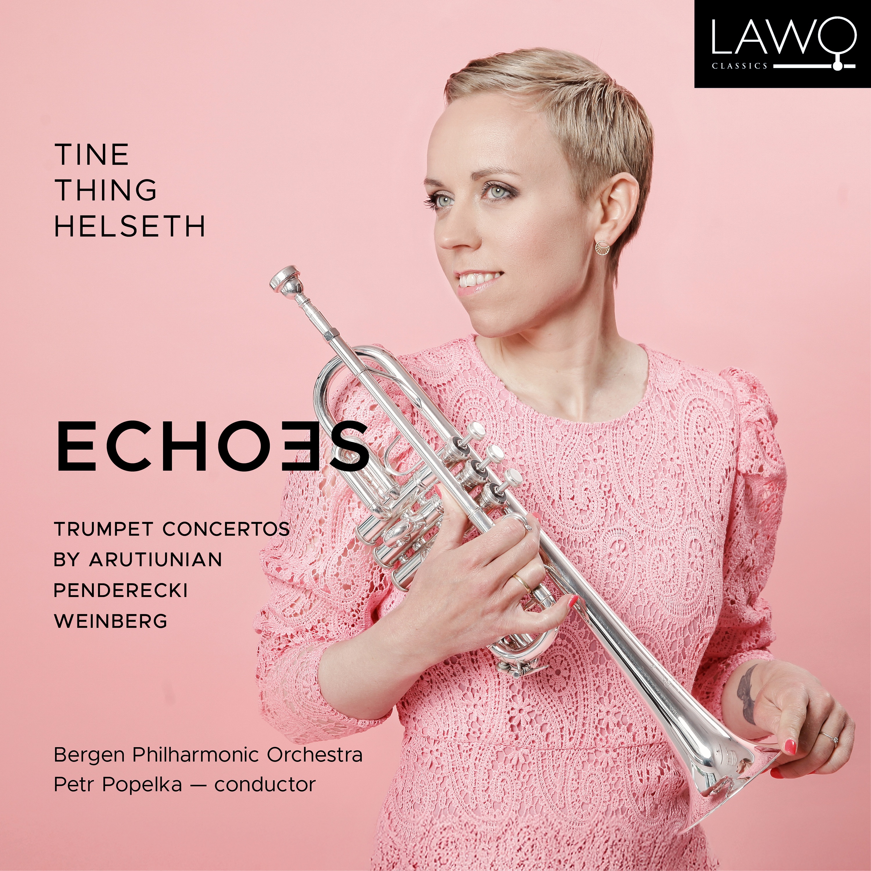 Echoes: Trumpet Concertos by Arutiunian, Penderecki and Weinberg album cover