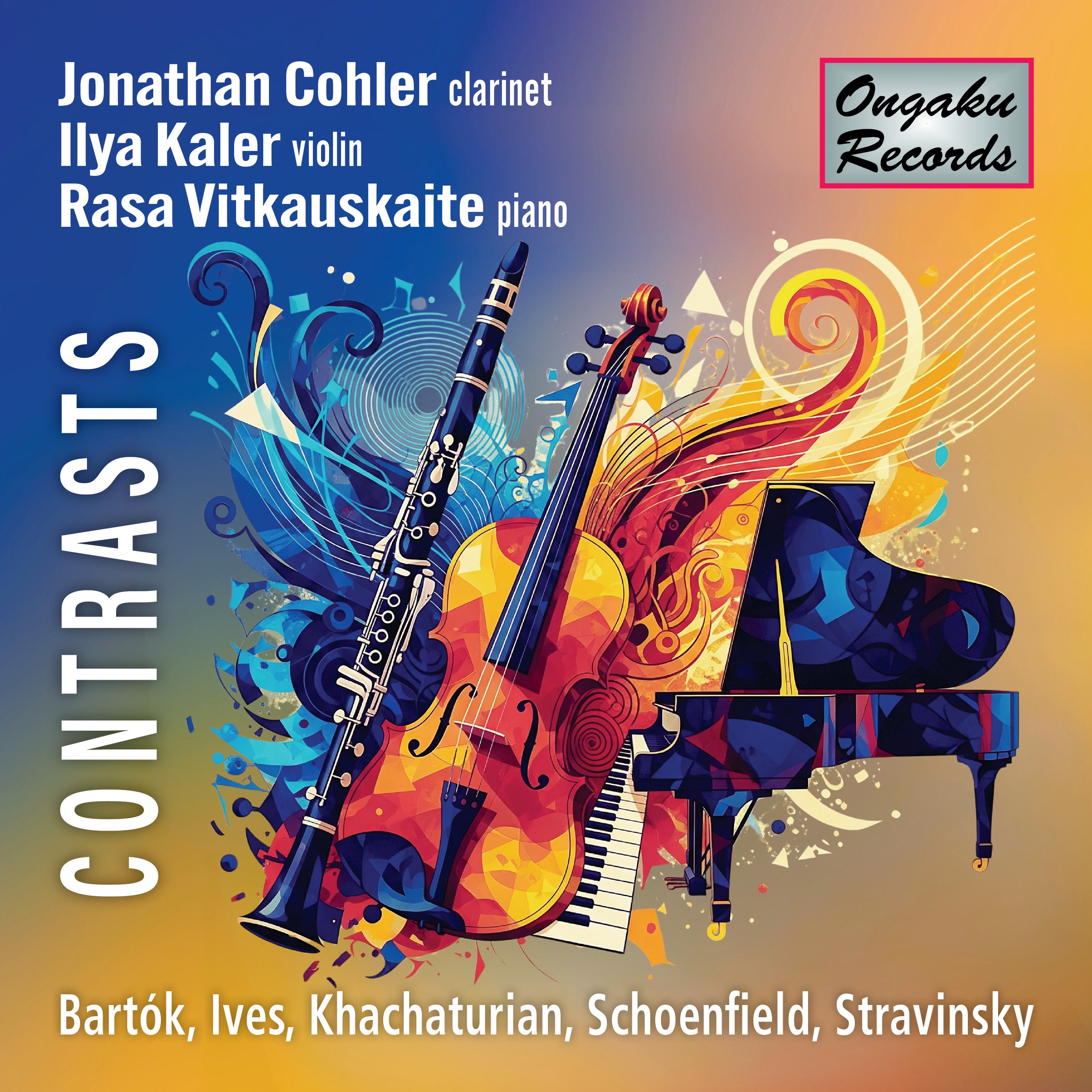Contrasts: Bartók, Ives, Khachaturian, Schoenfield, and Stravinsky - Trios for Clarinet, Violin, and album cover