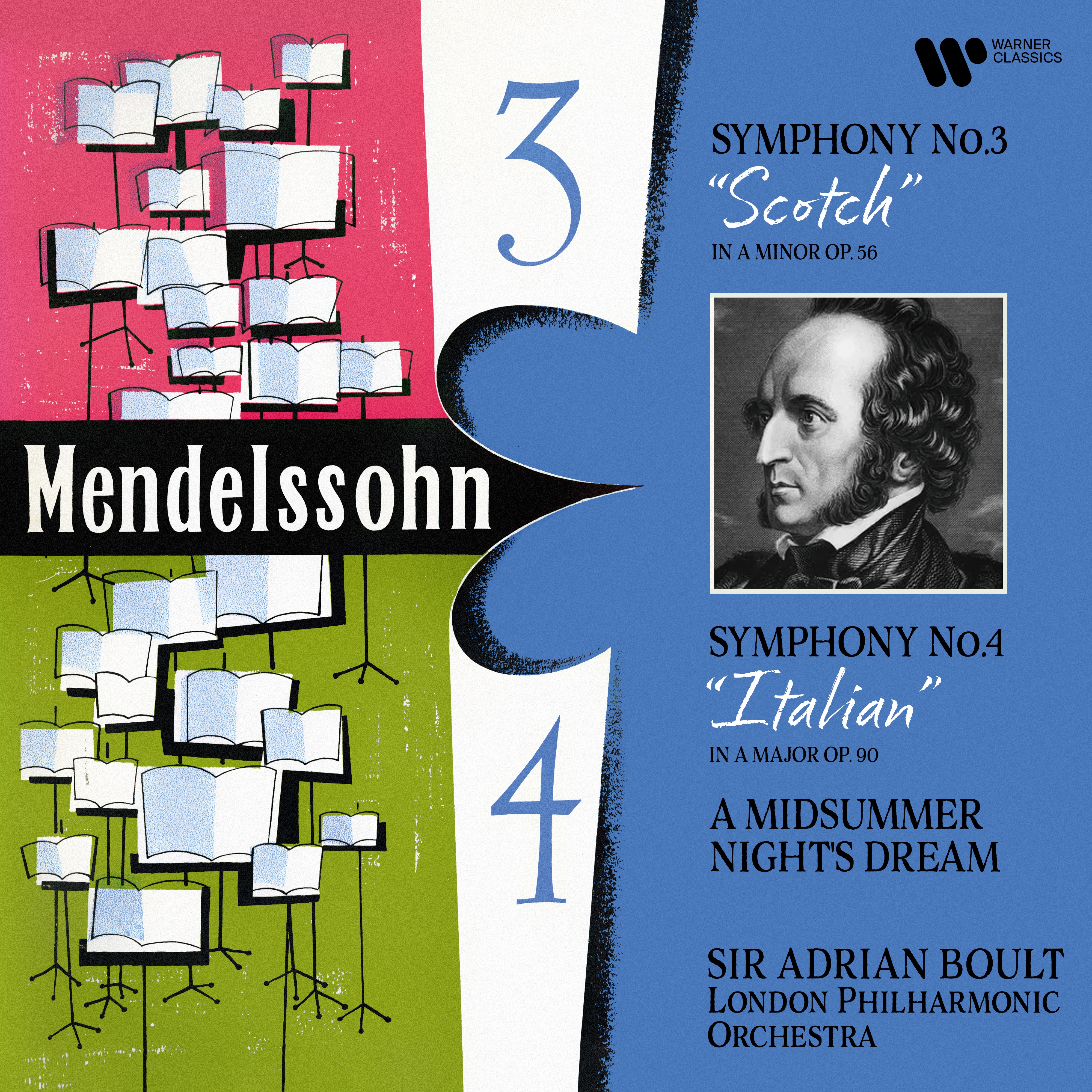 Mendelssohn: Symphonies Nos. 3 "Scottish" & 4 "Italian", A Midsummer Night’s Dream album cover