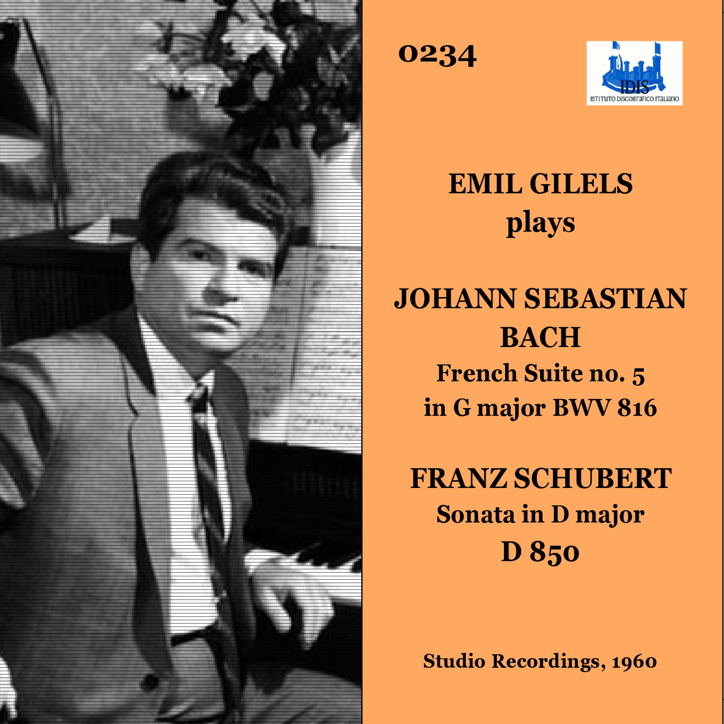J.S. Bach: French Suite No. 5 in G Major, BWV 816 - Schubert: Piano Sonata in D Major, D. 850 (Remas album cover