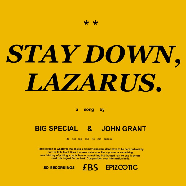 STAY DOWN, LAZARUS - Single album cover