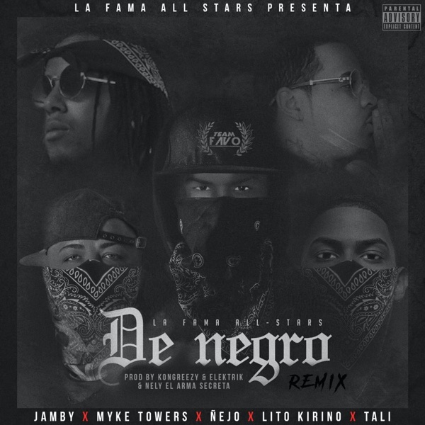 De Negro (Remix) [feat. Myke Towers, Ñejo, Lito Kirino & Tali] - Single album cover