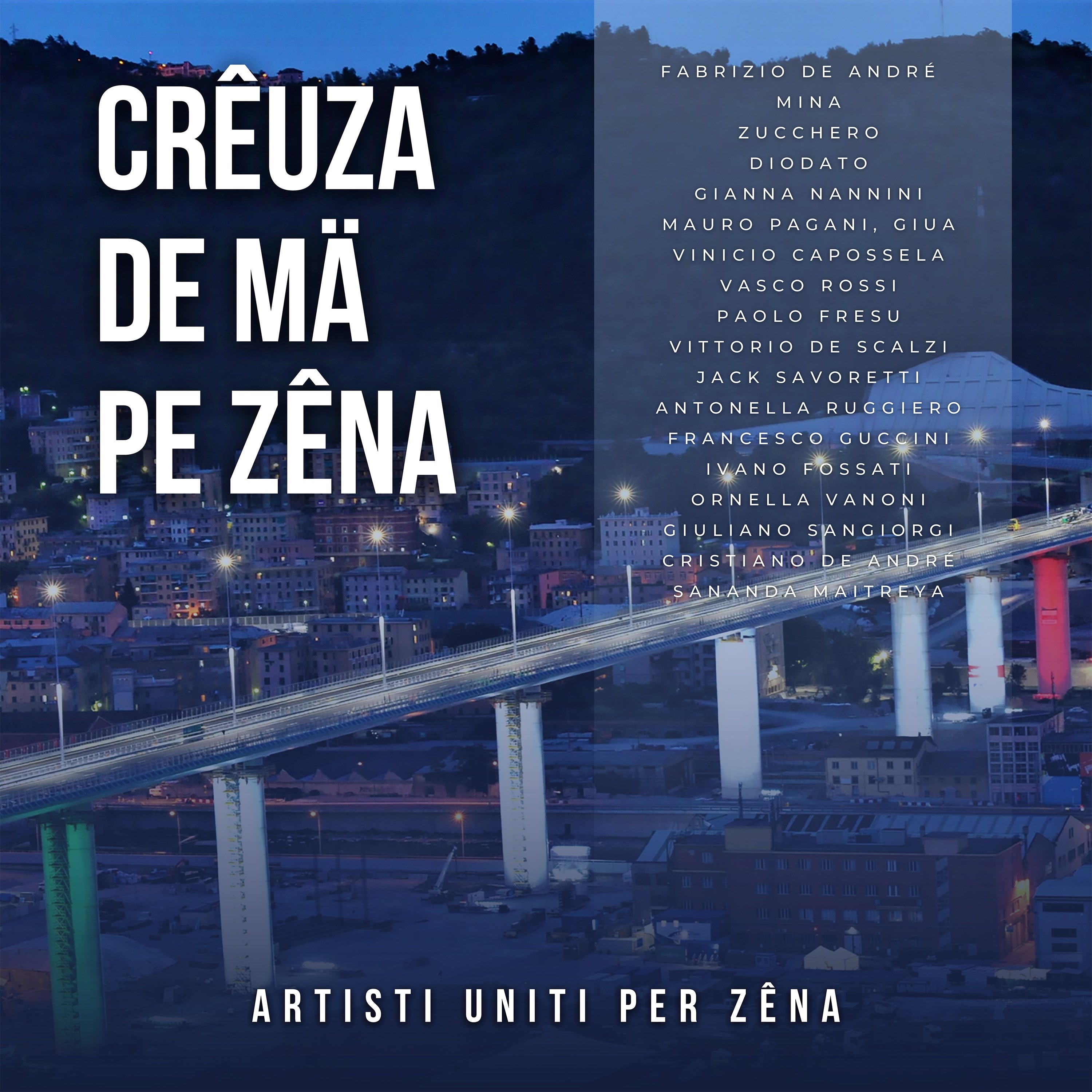Crêuza de mä pe Zêna (feat. Fabrizio De Andrè, Mauro Pagani, Giua, Mina, Zucchero, Vasco Rossi, Ivan album cover