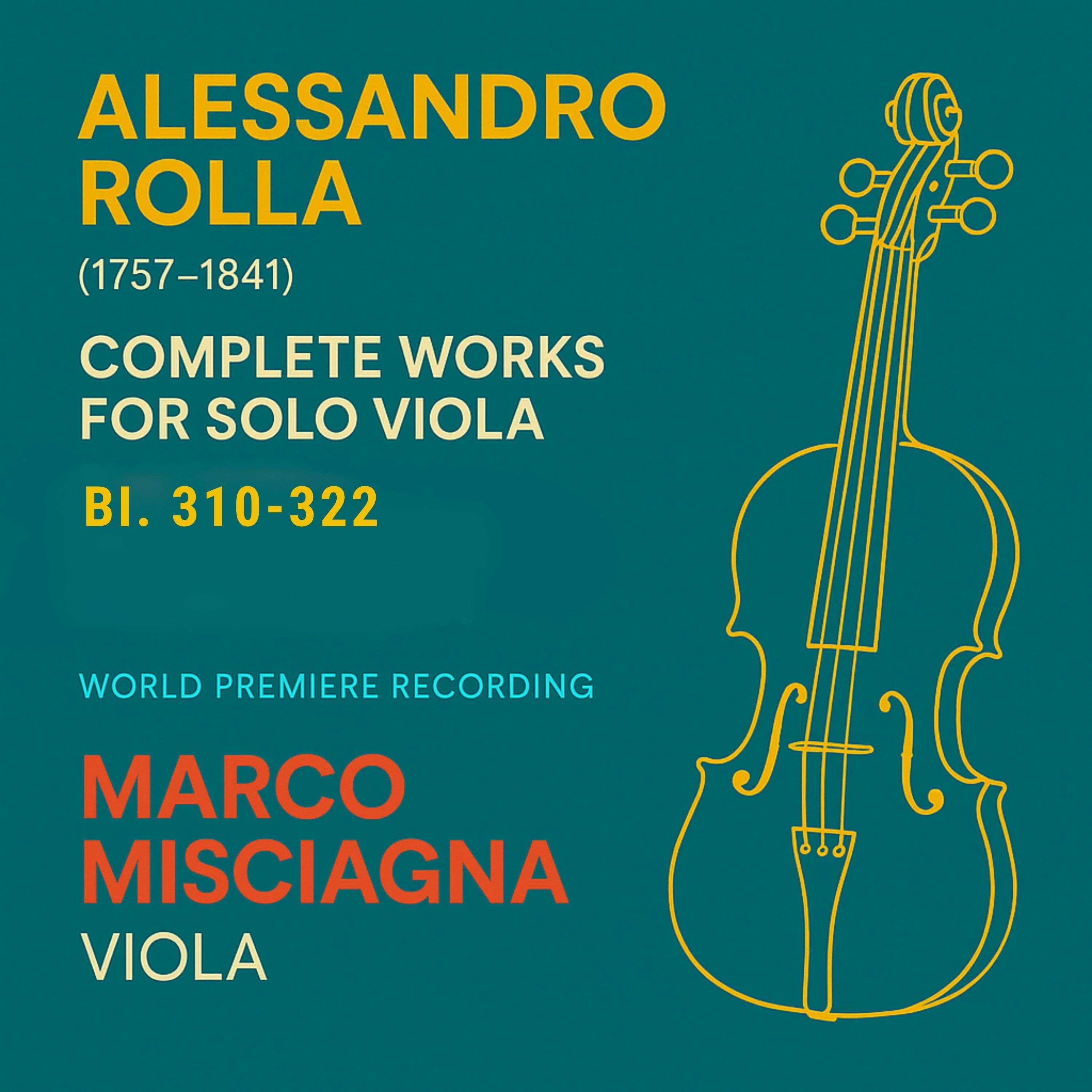 Alessandro Rolla: 3 Esercizi (Capricci) for Viola, BI 311, 313, 314 - Single album cover