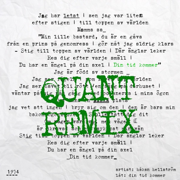 Din tid kommer (Quant Remix) - Single album cover