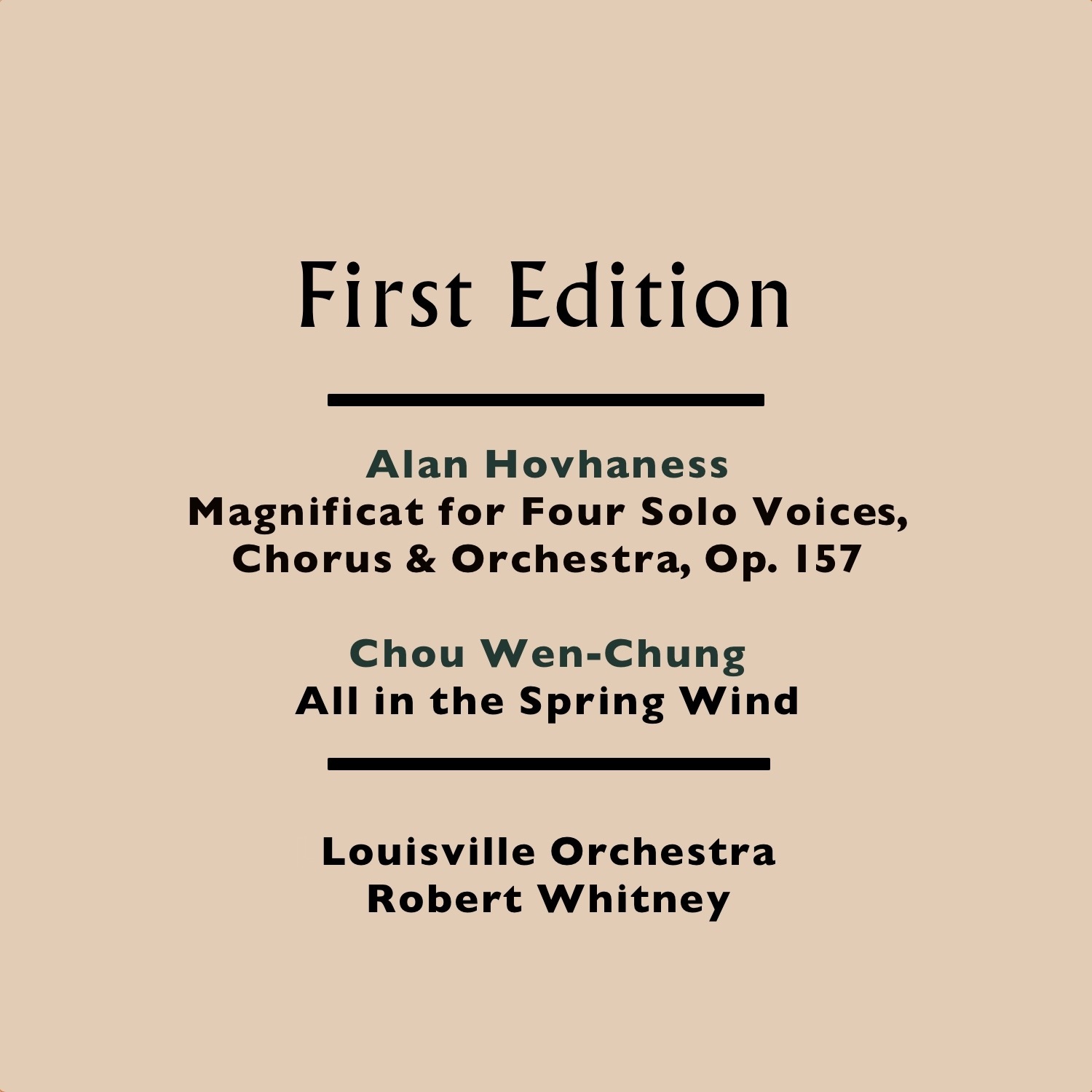 Alan Hovhaness: Magnificat for Four Solo Voices, Chorus & Orchestra, Op. 157 - Chou Wen-Chung: All i album cover