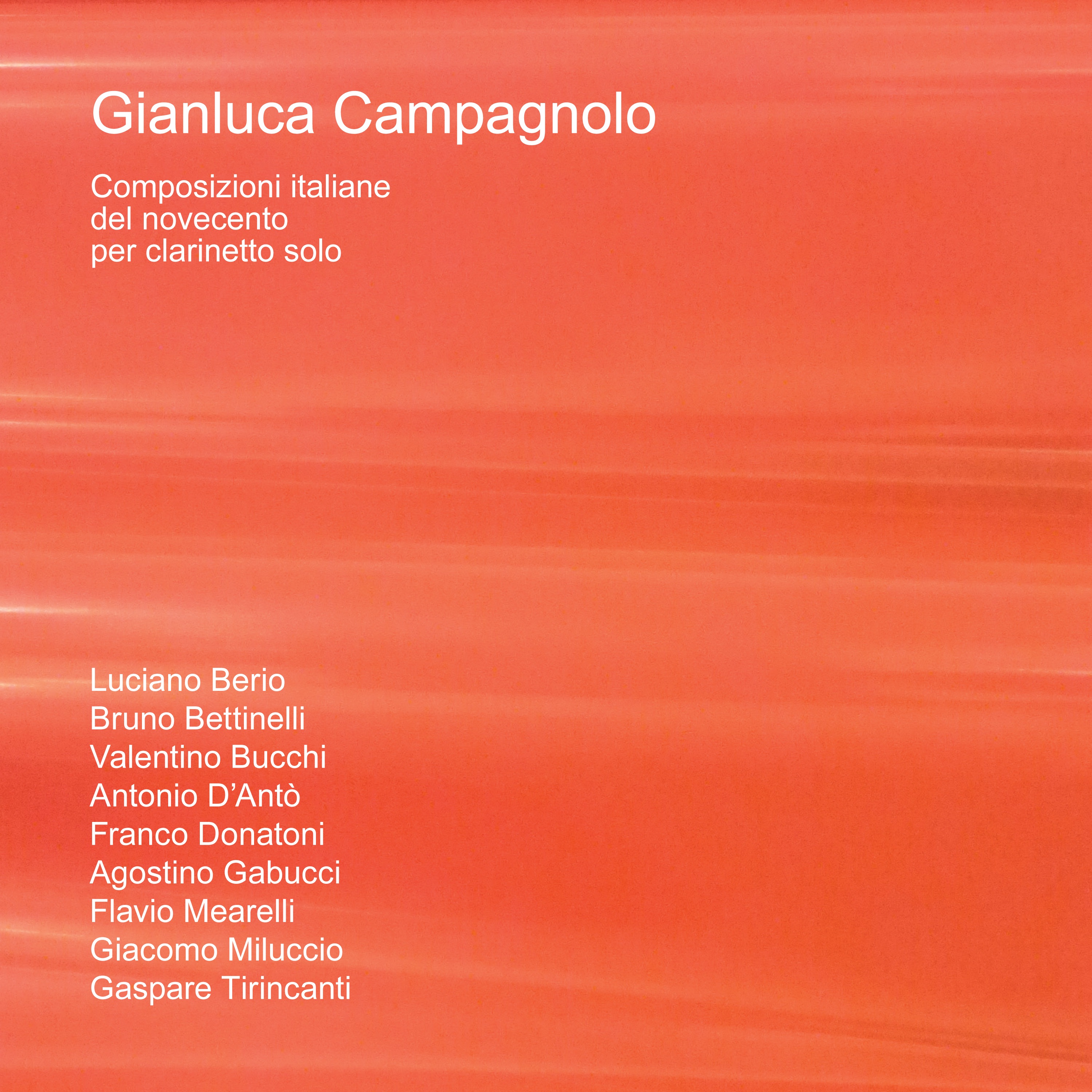 Composizioni italiane del novecento per clarinetto solo album cover