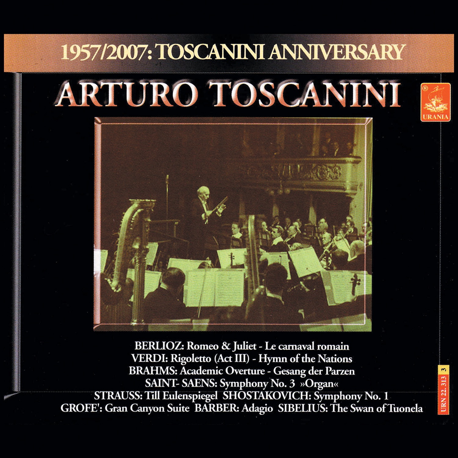 Toscanini conducts Berlioz, Verdi, Brahms, Strauss, Saint-Saëns, Grofé album cover