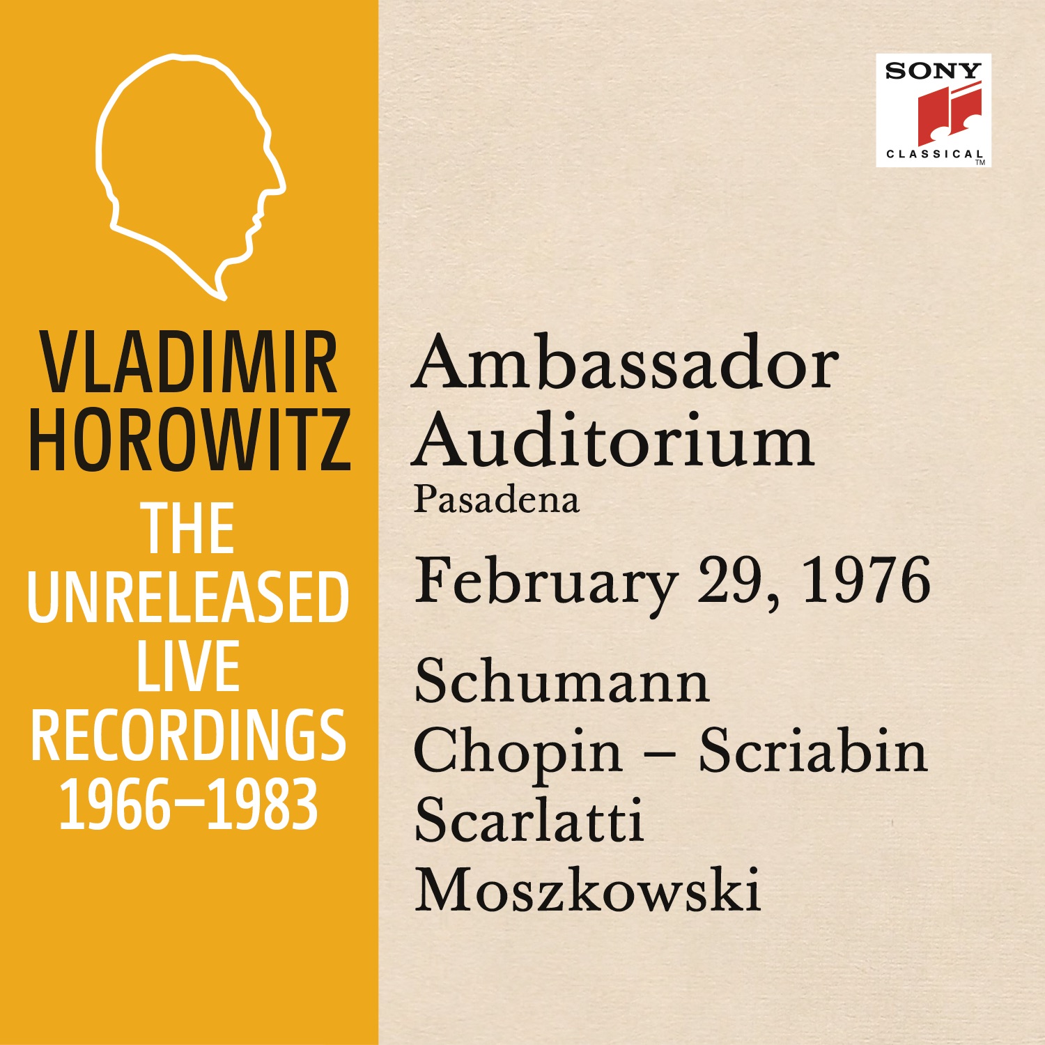 Vladimir Horowitz in Recital at Ambassador College, Pasadena, February 29, 1976 album cover