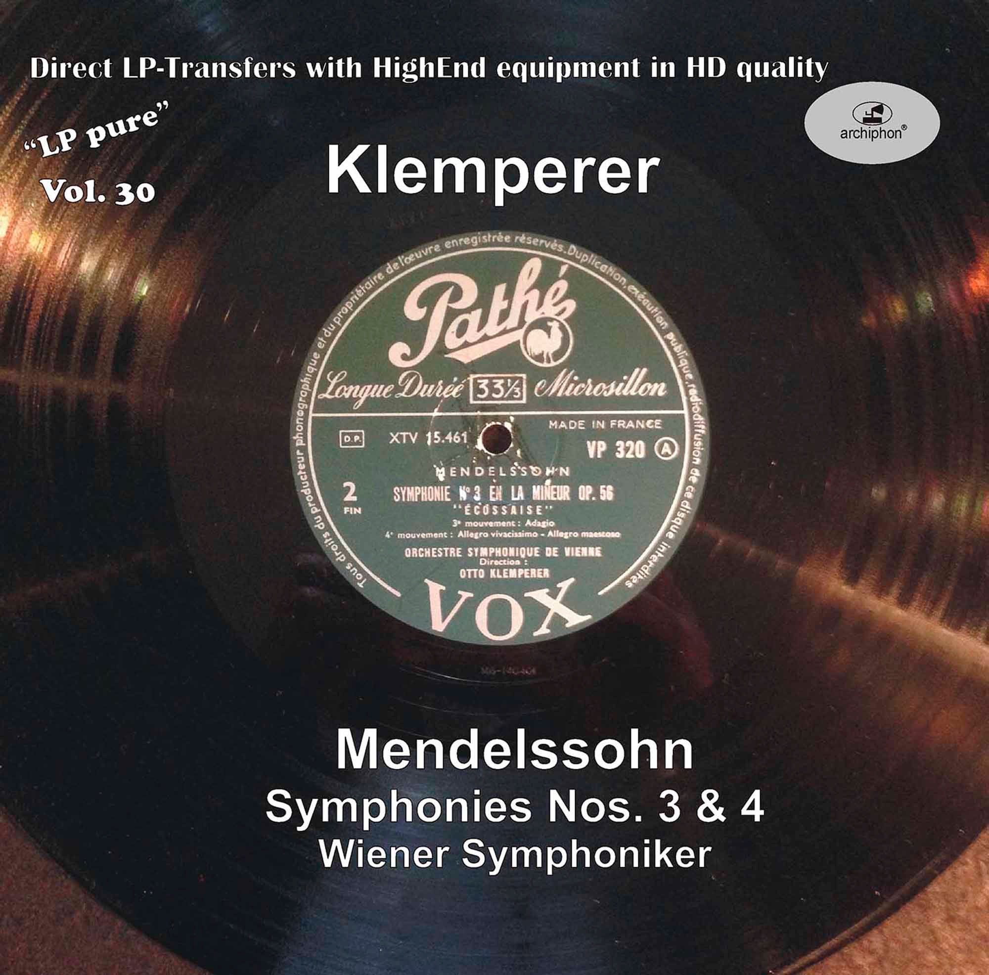 LP Pure, Vol. 30: Klemperer Conducts Mendelssohn album cover